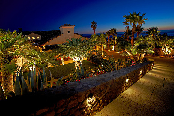 Malibu beach house landscape lights
