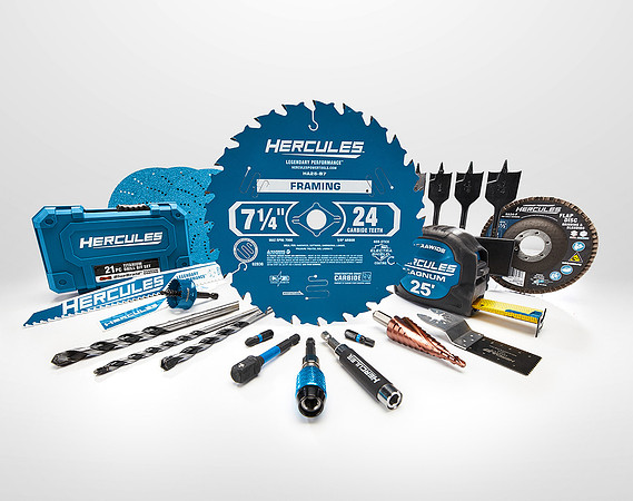 Blue accessories fan out